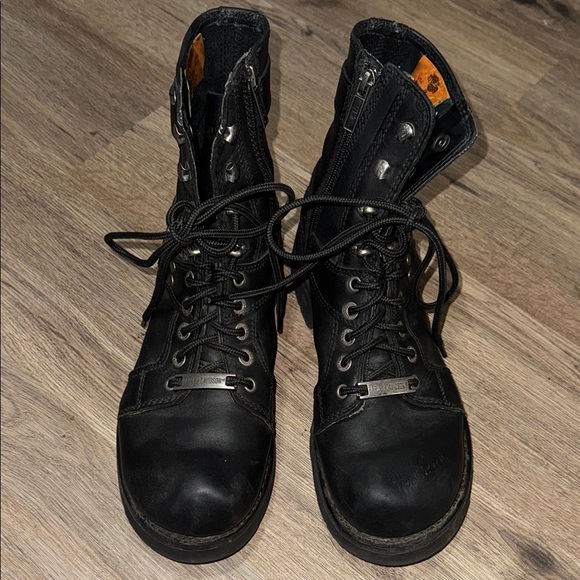 Harley Davidson Men Charles Motorcycle Boot Leather Upper Black Sz-8.5M D96052.